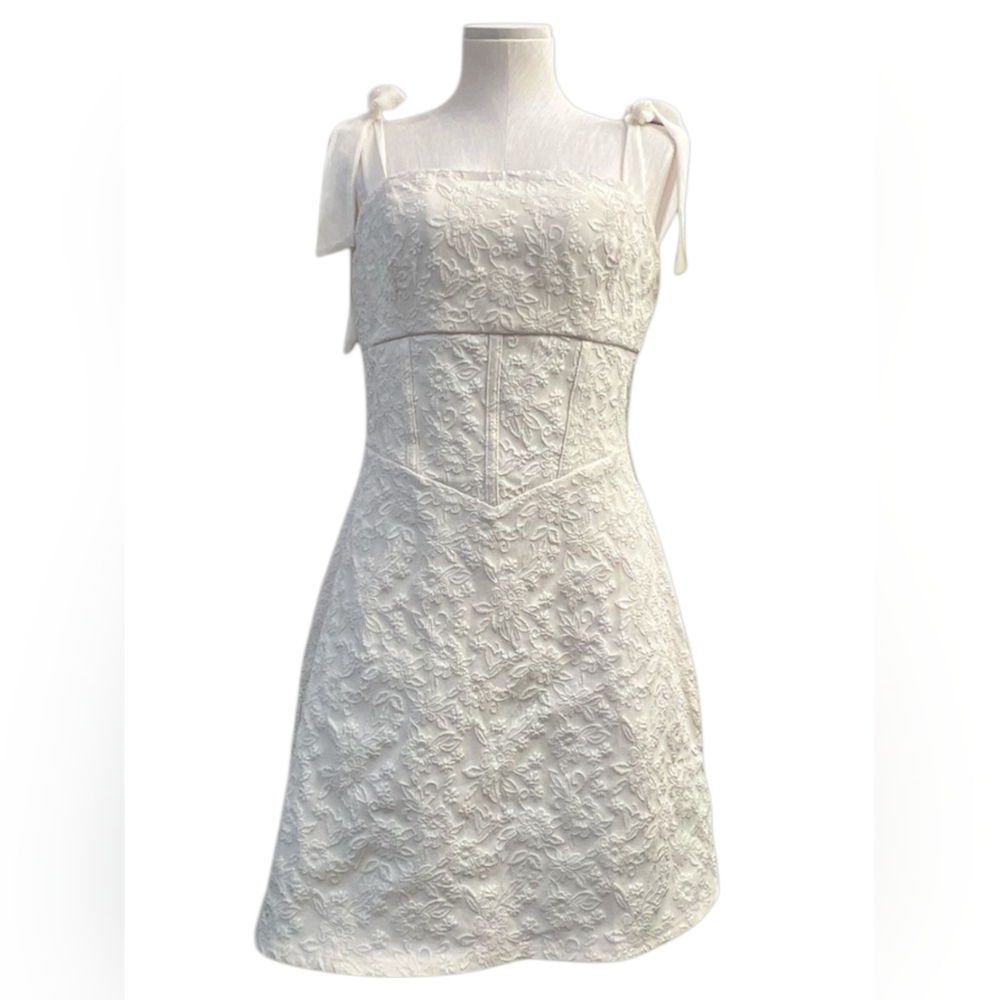 Trixxi Cream Brocade Dress
